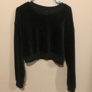 Emerald green velvet pullover